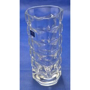 Lady Victoria Lead Crystal Triangular Cubist Vase France 7x3" Stunning!
